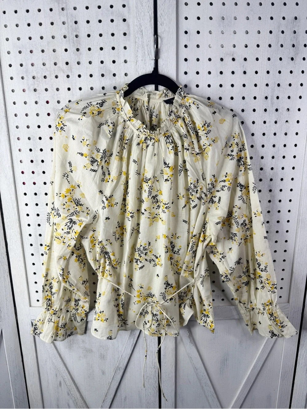J.Crew Romantic Floral Blouse Long Sleeve Large NWT Tags Boho Peasant Office